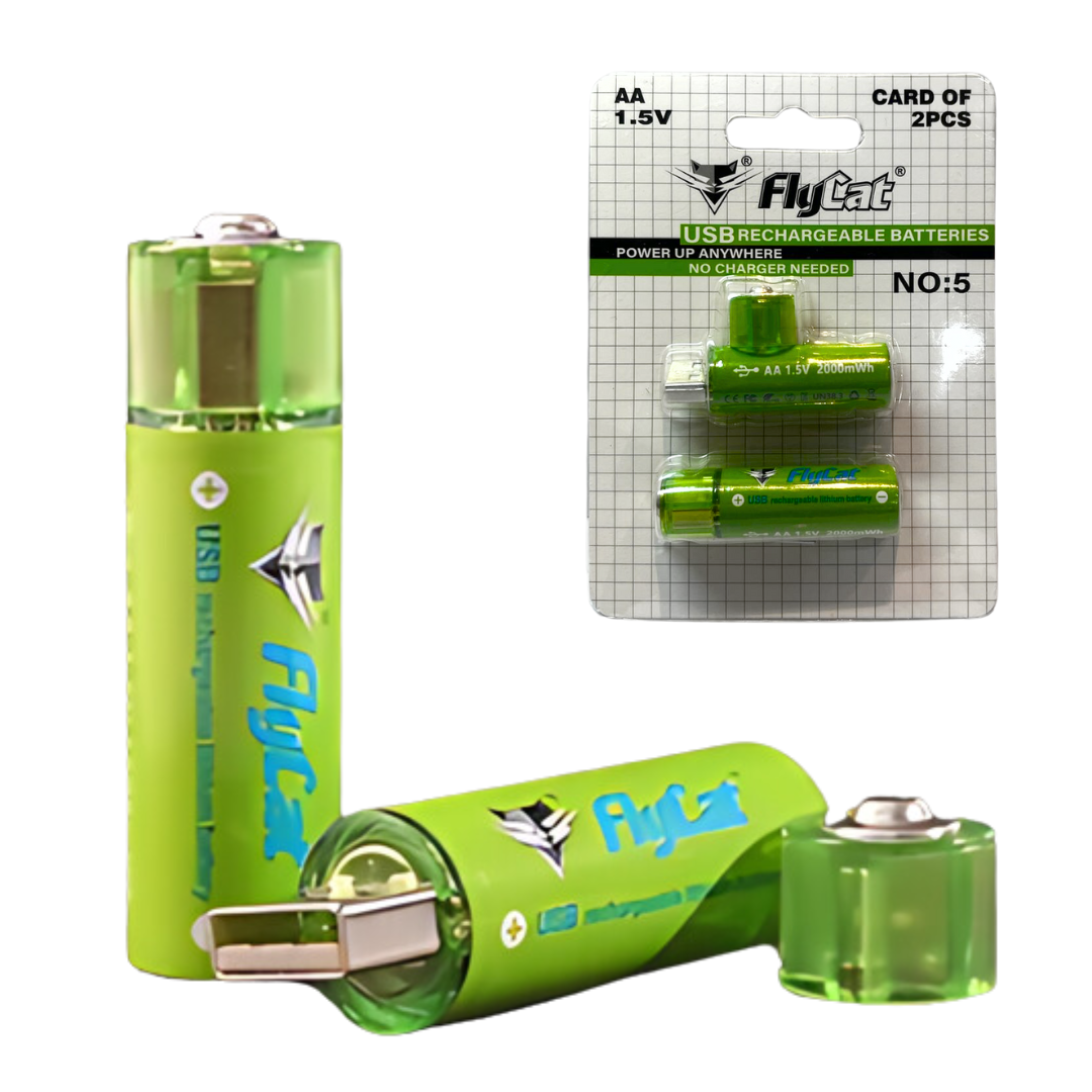 PILAS RECARGABLES CON USB FLYCAT Pilas AA Recargables USB FLYCAT