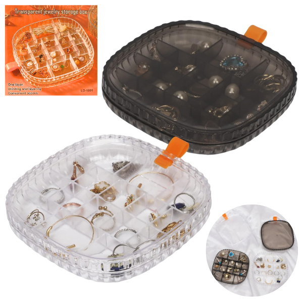 ALAJERO TRANSPARENT JEWELERY LD-1001 caja naranja