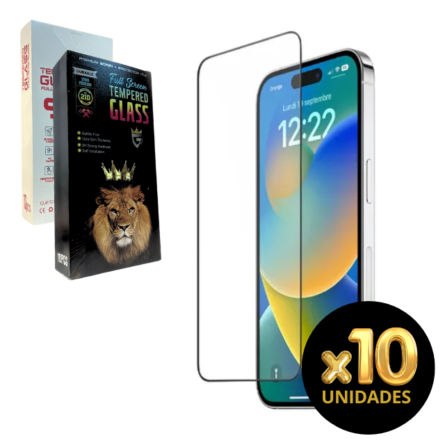 Templado Glass 9D BOX x10u Iphone, Samsung, Motorola