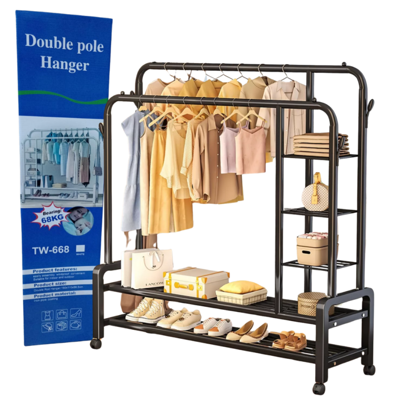 Perchero Movil Hasta 68Kg DOUBLE POLE HANGER