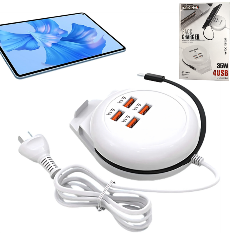 CARGADOR DE 4 PUERTOS USB 35W RACK CHARGER