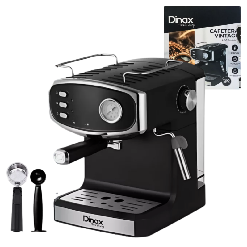 Kit de Cafetera Vintage Espresso 1200W BAR-CFE1200SL