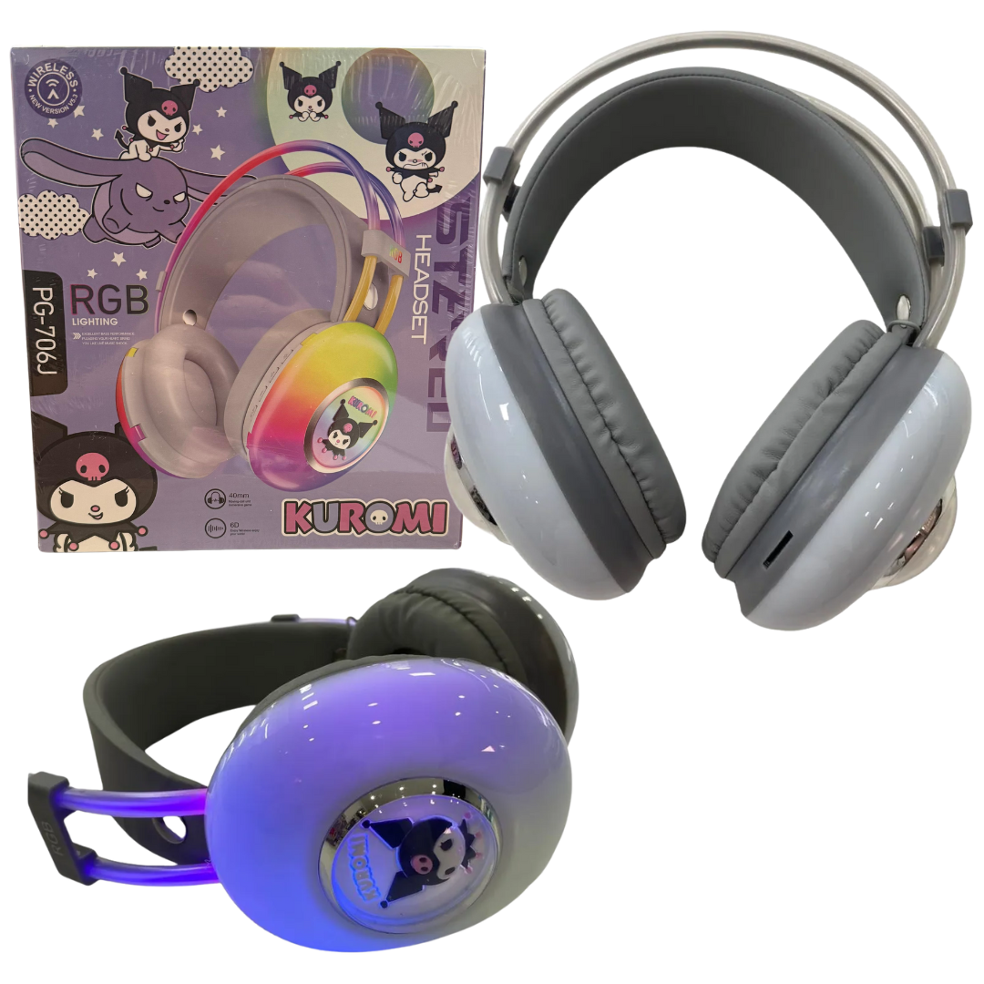 Diseño sin título (44) Auricular Vincha RGB KUROMI PG-706J