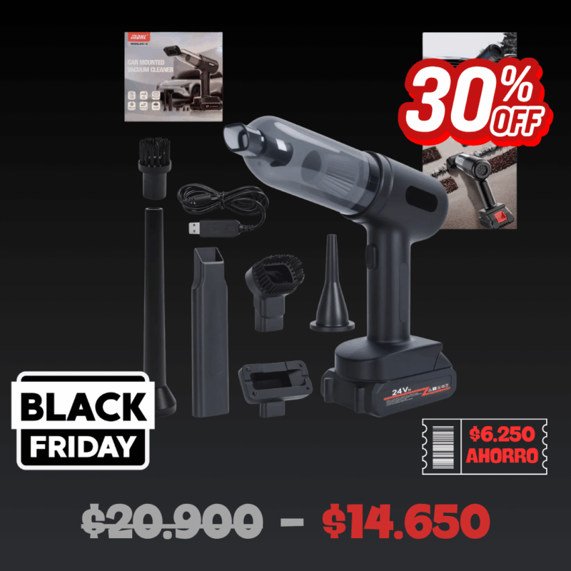 Aspiradora Portatil Para Auto Con Accesorios MDHL