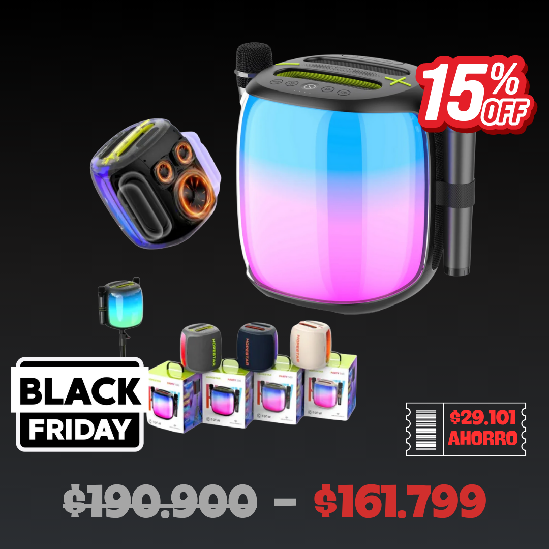 Parlante Hopestar Party 500 100W con 2 Micrófonos Parlante Hopestar Party 500 100W con 2 Micrófonos