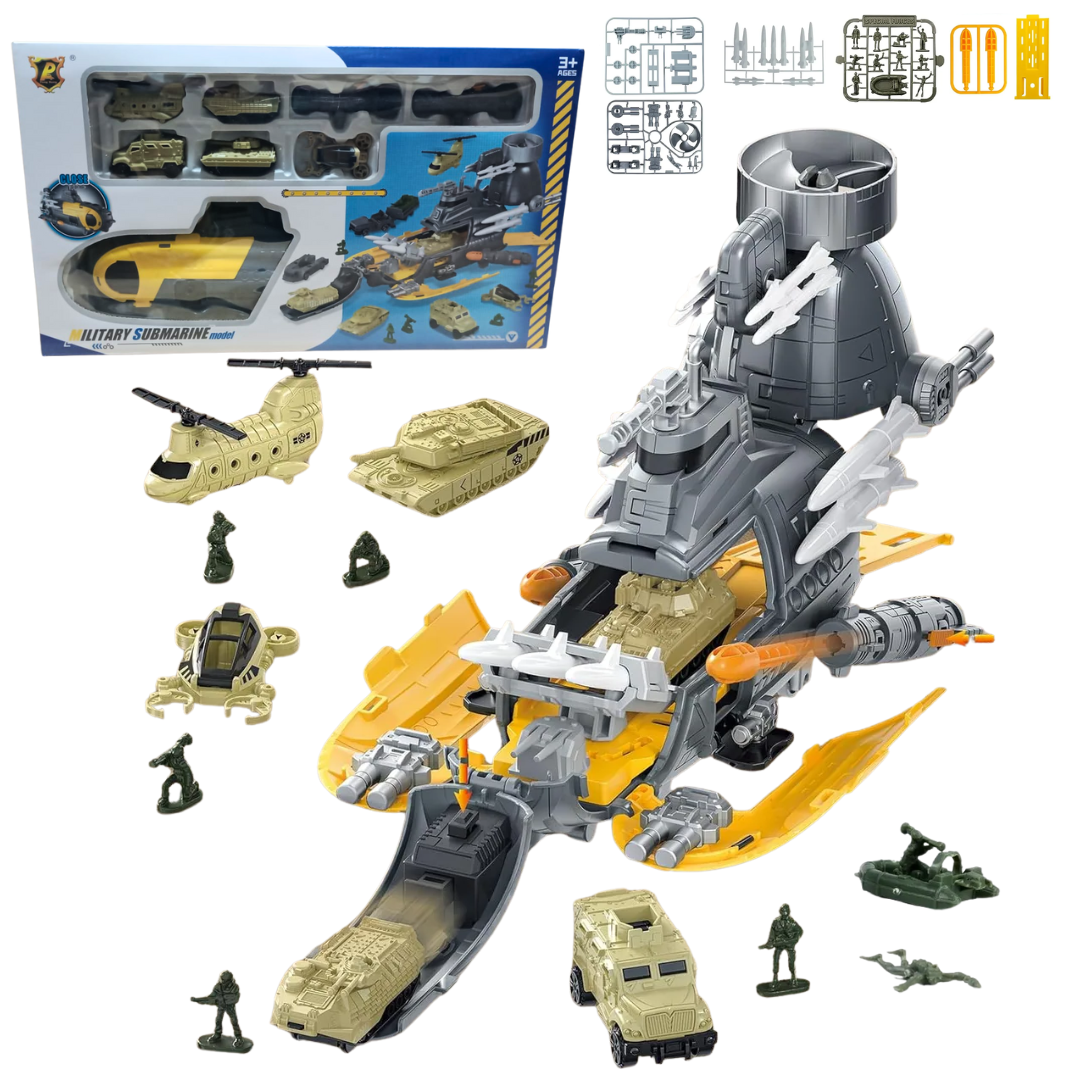 Set de Vehículos y Soldados de Juguete MILITARY SUBMARINE Set de Vehículos y Soldados de Juguete MILITARY SUBMARINE