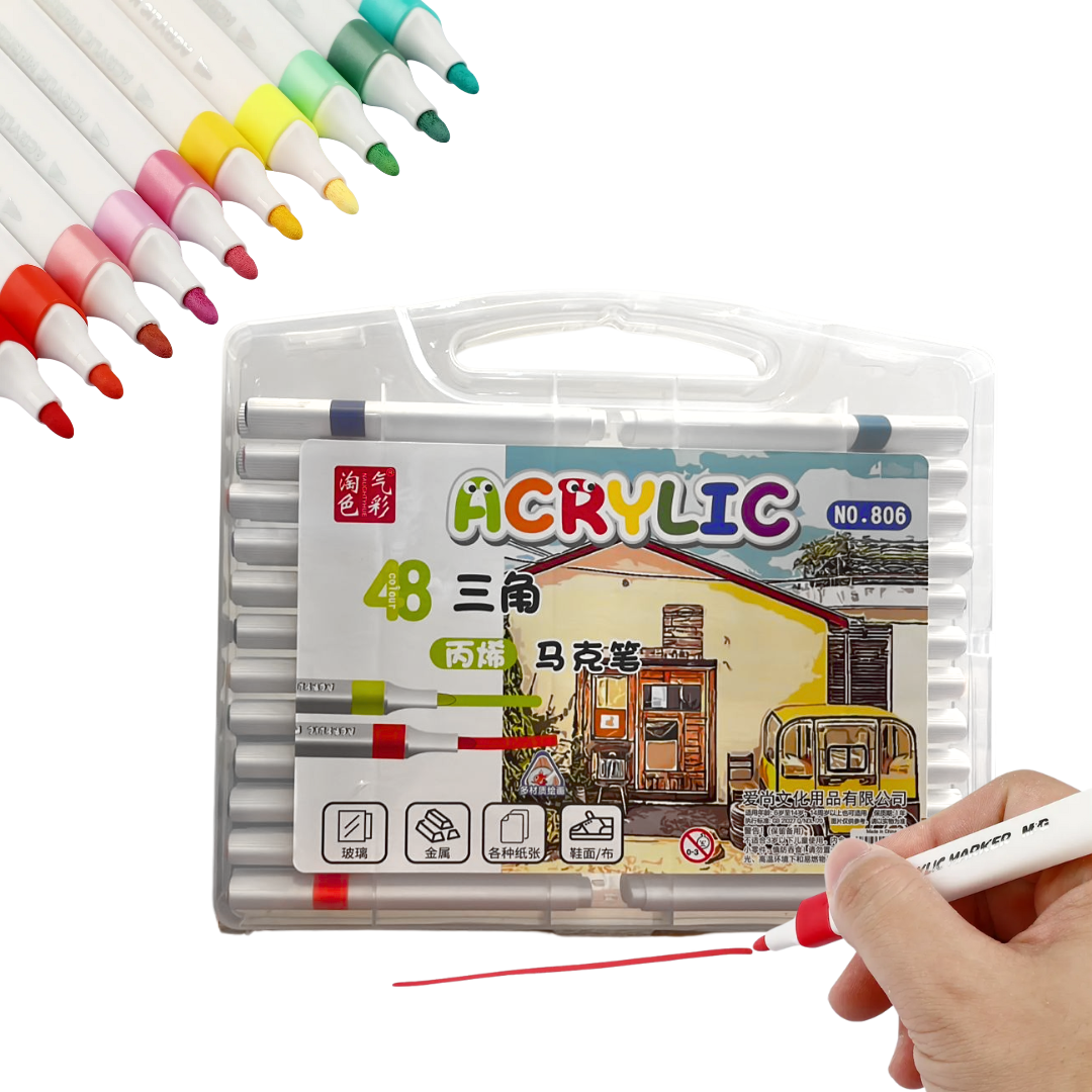 MARCADOR ACRILICO TRIANGLE X48PCS NO806 MARCADOR ACRILICO TRIANGLE X48PCS NO806