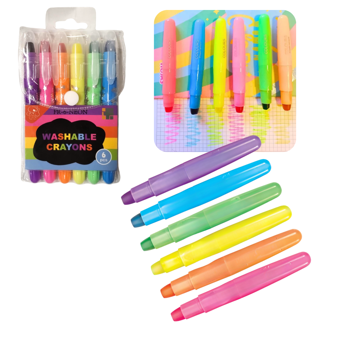 Crayones Neon Lavables x6Pcs Crayones Neon Lavables x6Pcs