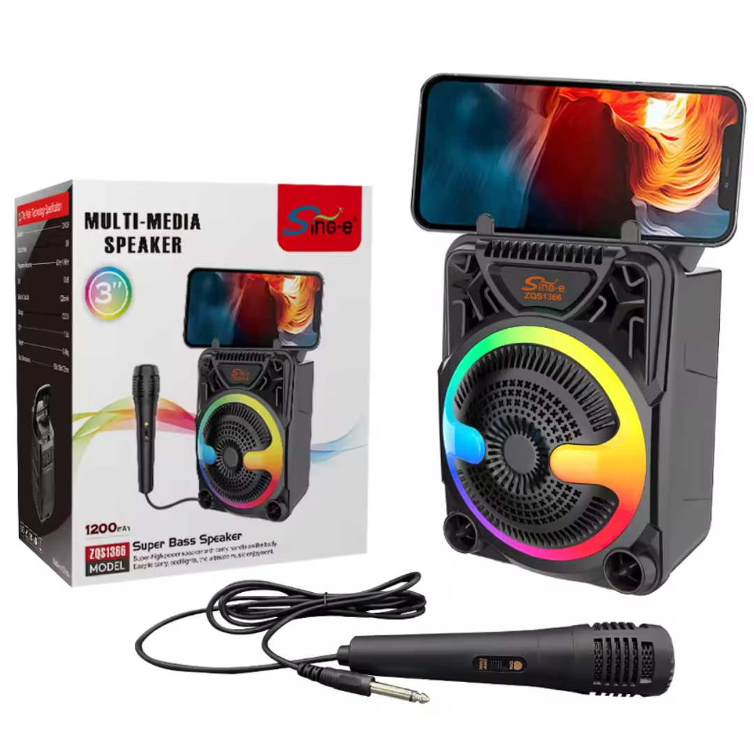 Parlante Inalámbrico Sing-E con micrófono 3" Pulgadas ZQS1362 Parlante Inalámbrico Sing-E con micrófono 3" Pulgadas ZQS1362