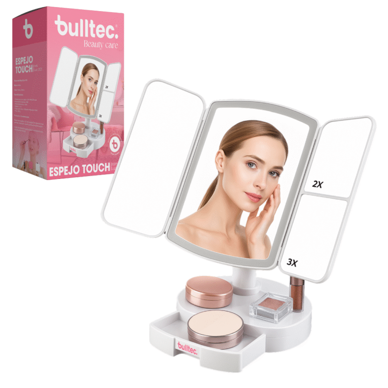 Espejo Touch con Luz LED 3 Paneles BULLTEC Beauty Care