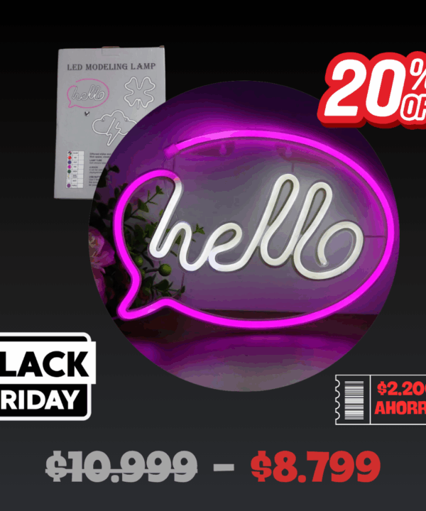 Cartel Neon Luminoso HELLO - 2021004