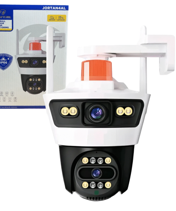 Camara de Seguridad Doble Lente con Sirena JORTAN