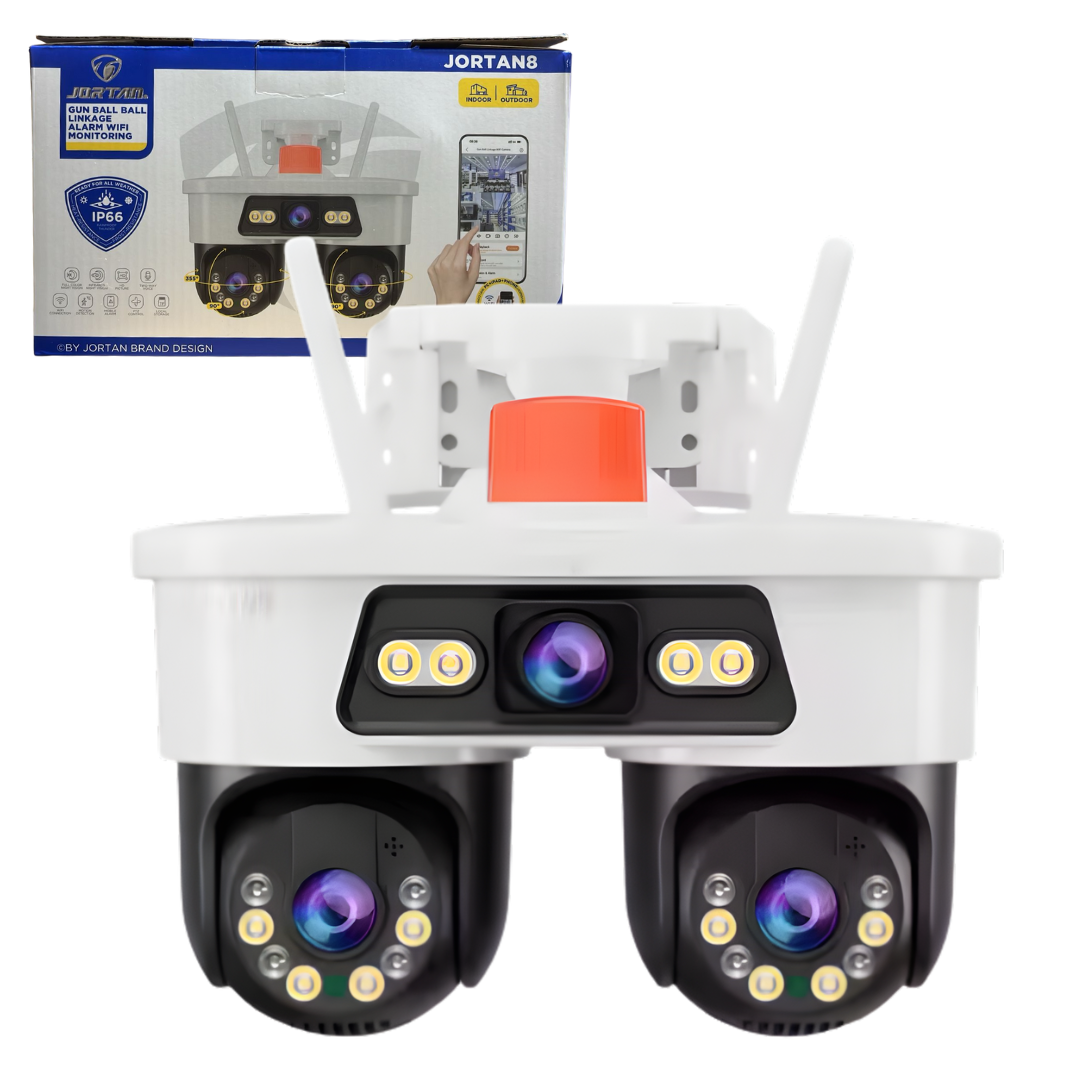 Camara de Seguridad Triple Lente con Sirena JORTAN Camara de Seguridad Triple Lente con Sirena JORTAN