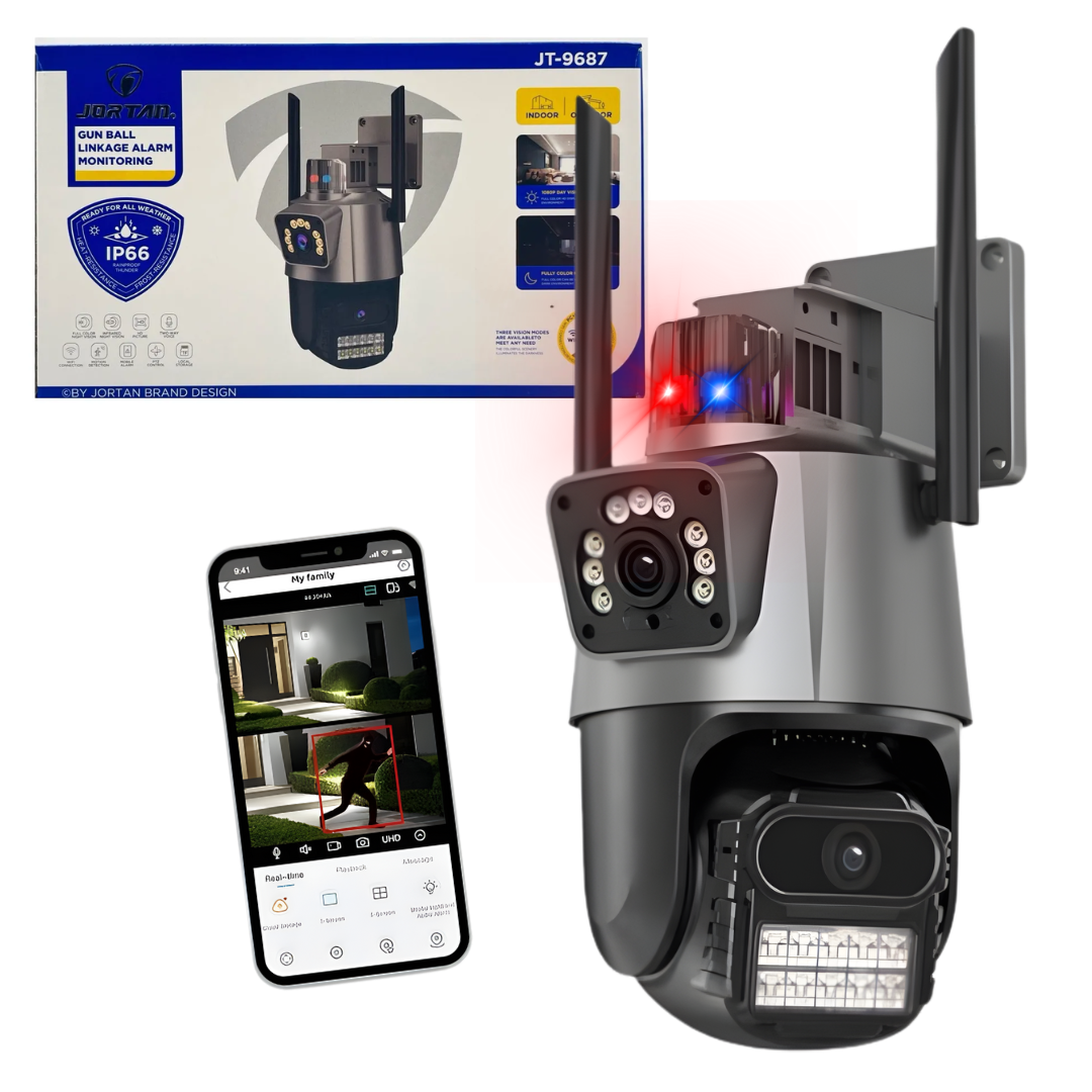 Camara de Seguridad Doble Lente JORTAN JT-9687 Camara de Seguridad Doble Lente JORTAN JT-9687