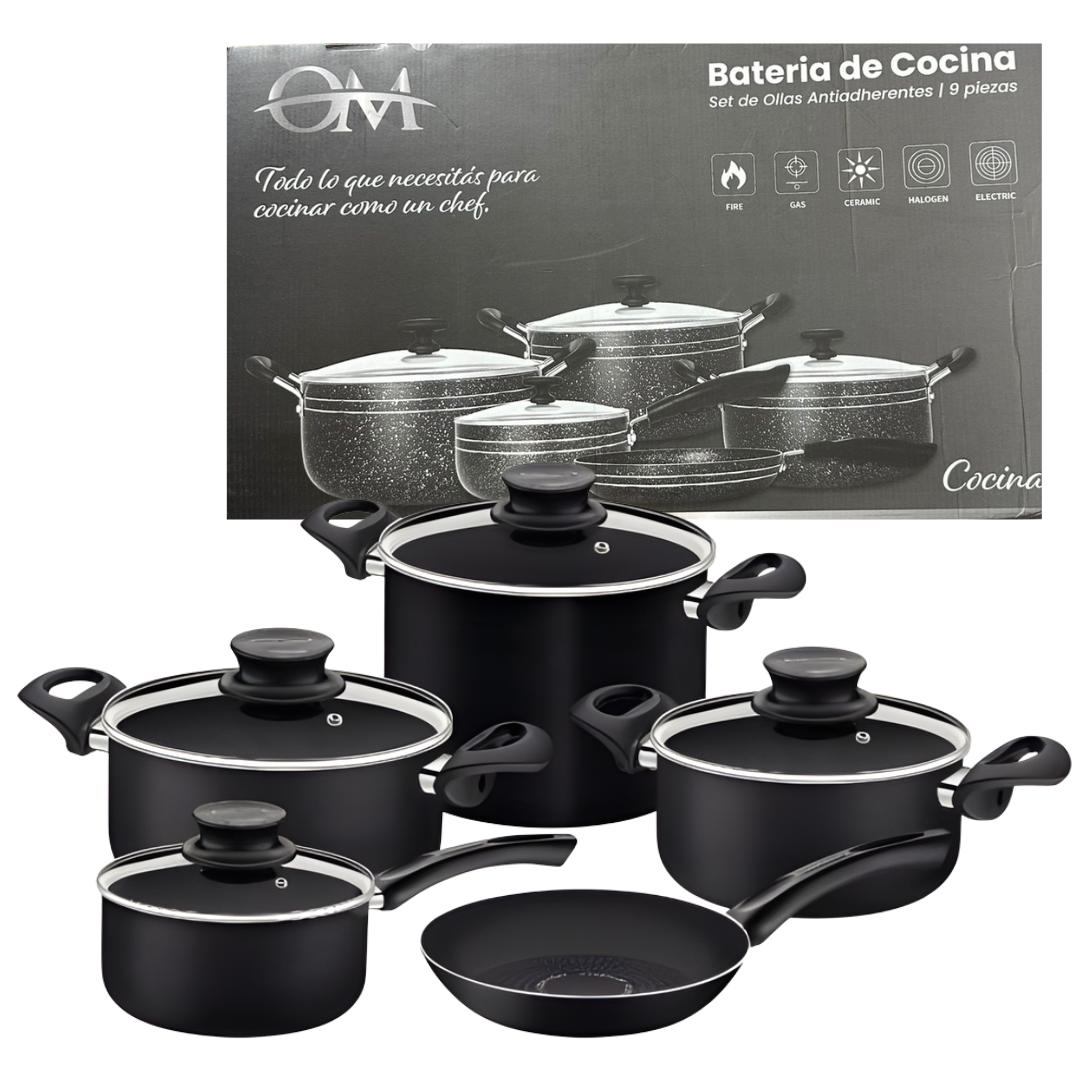 Set de Ollas x9 Pcs OM-SET9 Set de Ollas x9 Pcs OM-SET9