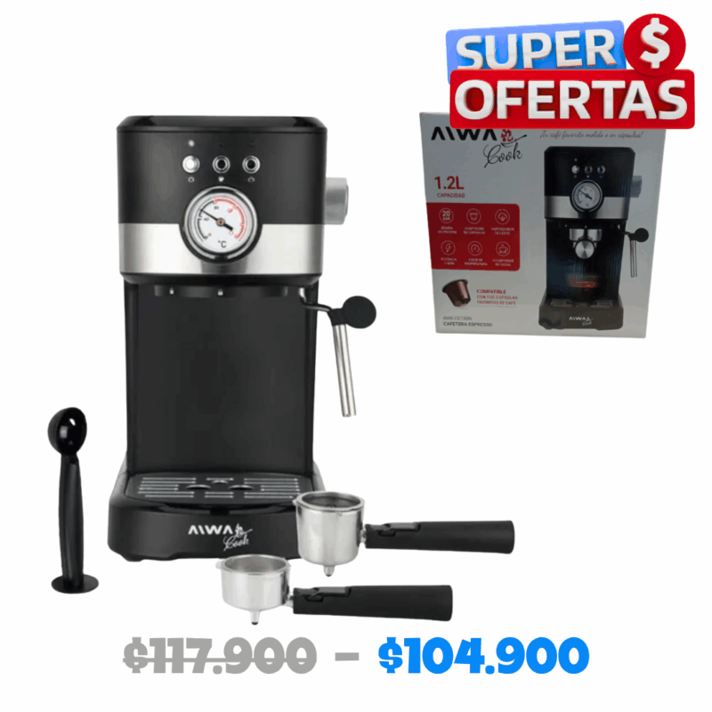 Cafetera Espresso 1.2L AIWA AWK-CE100N