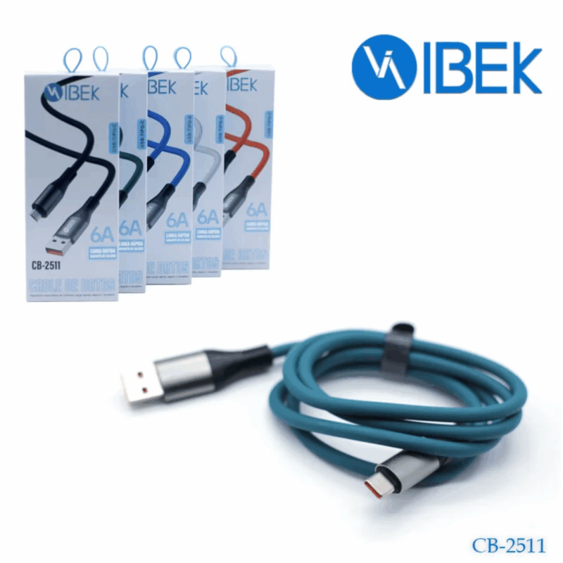 Cable de Silicona 6A USB a USB-C IBEK CB-2511