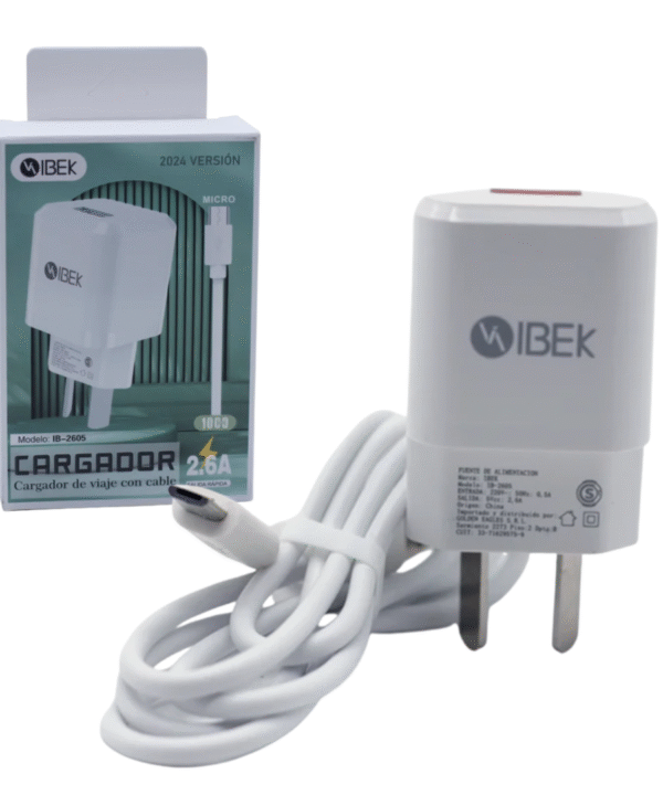 Cargador Cable Micro USB 2.6A IBEK IB-2605