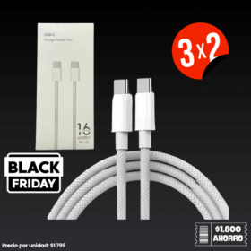 ¡3x2! 3 Cable Para Iphone 16 USB-C A USB-C Mallado SX-120
