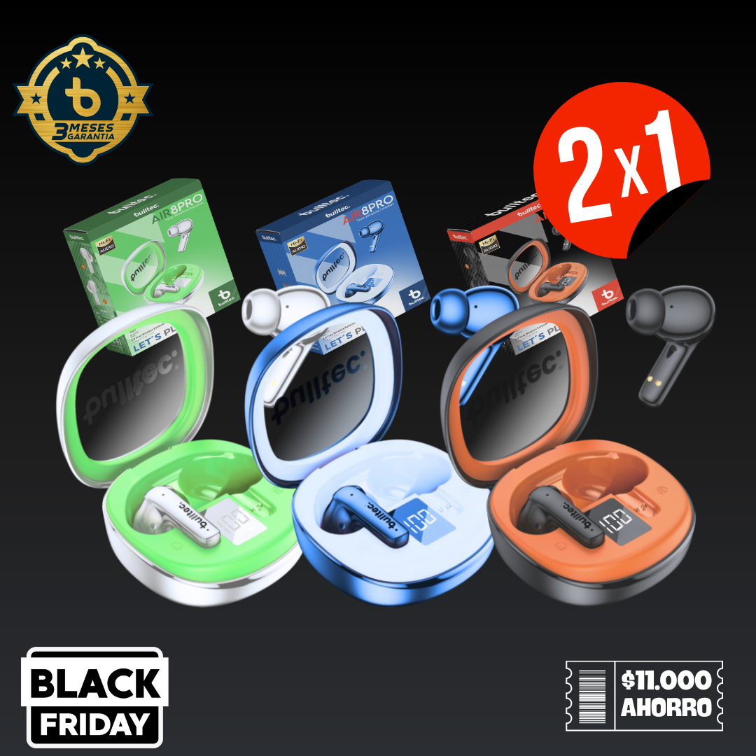 2x1 Auricular Inalámbrico BT AIR8PRO BULLTEC 2x1 Auricular Inalámbrico BT AIR8PRO BULLTEC