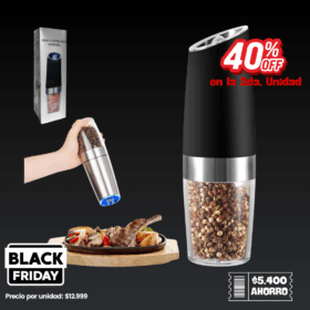 x2 Pimentero Gravity Electric Salt y Pepper Mill. (2da Unidad -40% OFF)