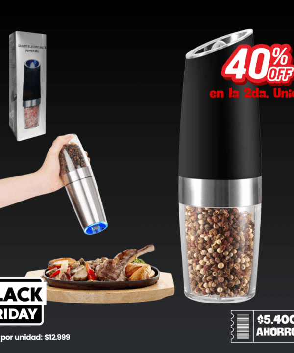 x2 Pimentero Gravity Electric Salt y Pepper Mill. (2da Unidad -40% OFF)